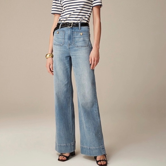 J. Crew Denim - J. Crew Sailor Denim Trousers in Blue River, Women’s 27